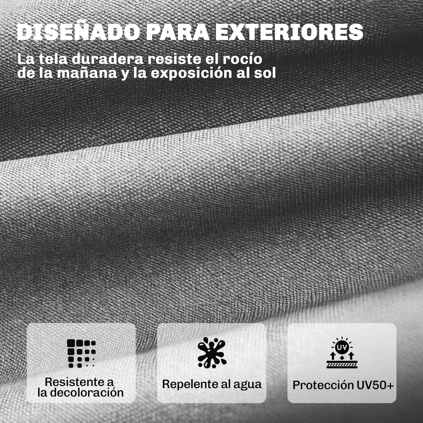 Outsunny Cojín Para Banco Y Tumbona Protección Uv50+ 198x65x13 Cm Gris Claro_5