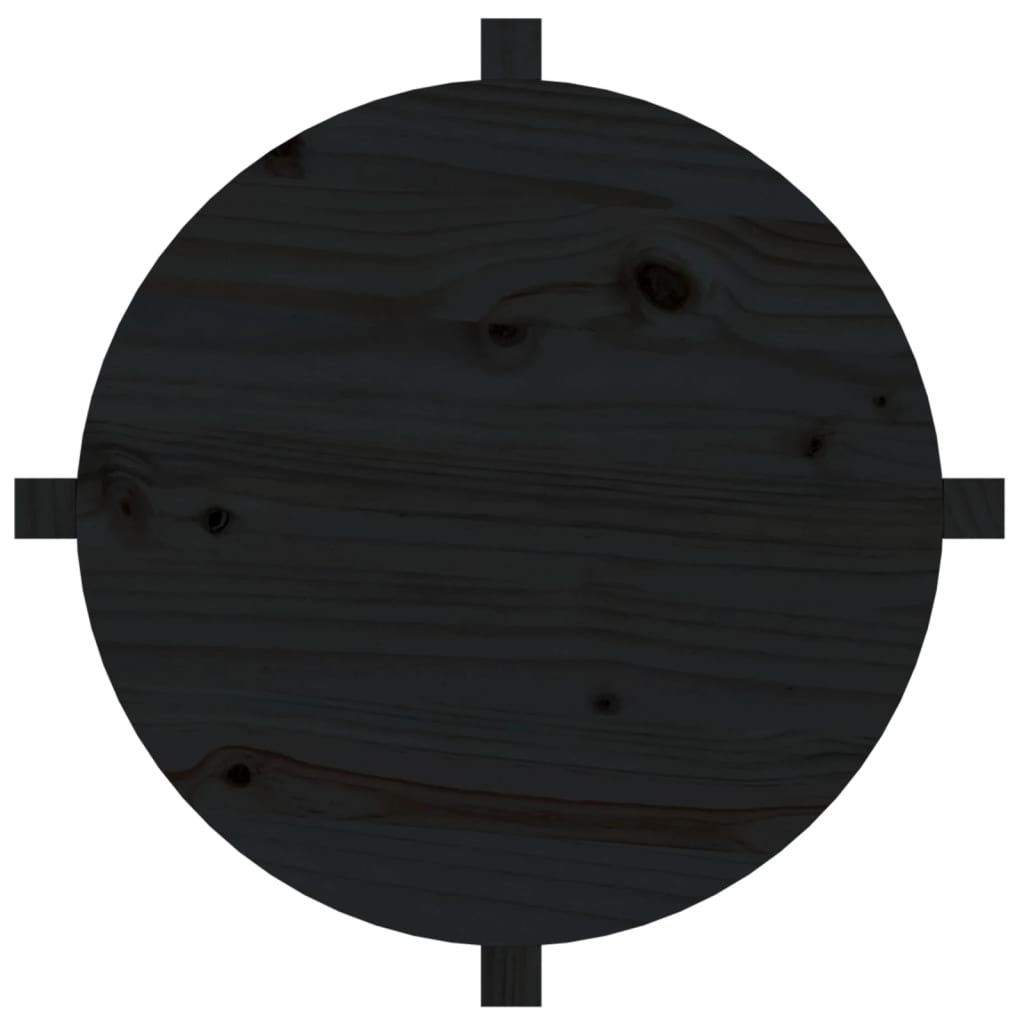 Mesa De Centro De Madera Maciza De Pino Negro 62,5x45 Cm_4