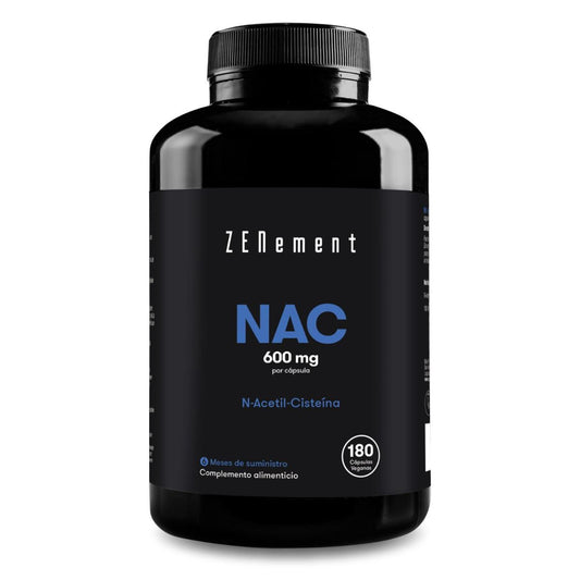 NAC N-Acetil-Cisteína, 600 mg Zenement, 180 comprimidos veganos  NAC 600 mg
