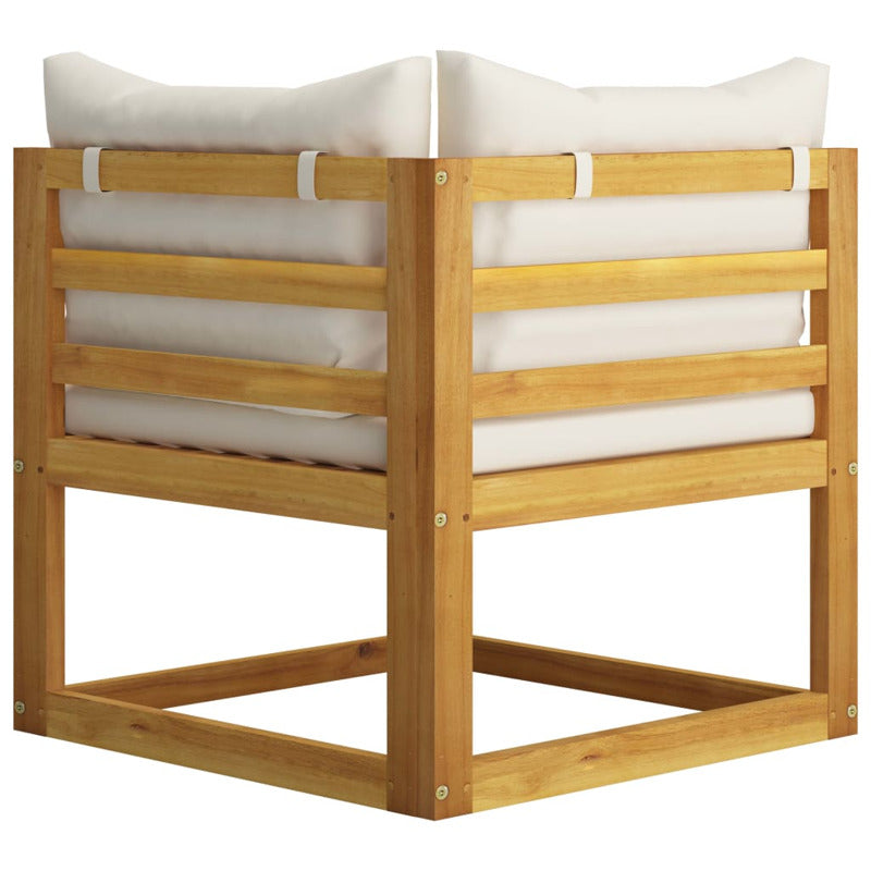 Vidaxl Muebles De Jardín 6 Pzas Cojines Crema Madera Maciza De Acacia_5