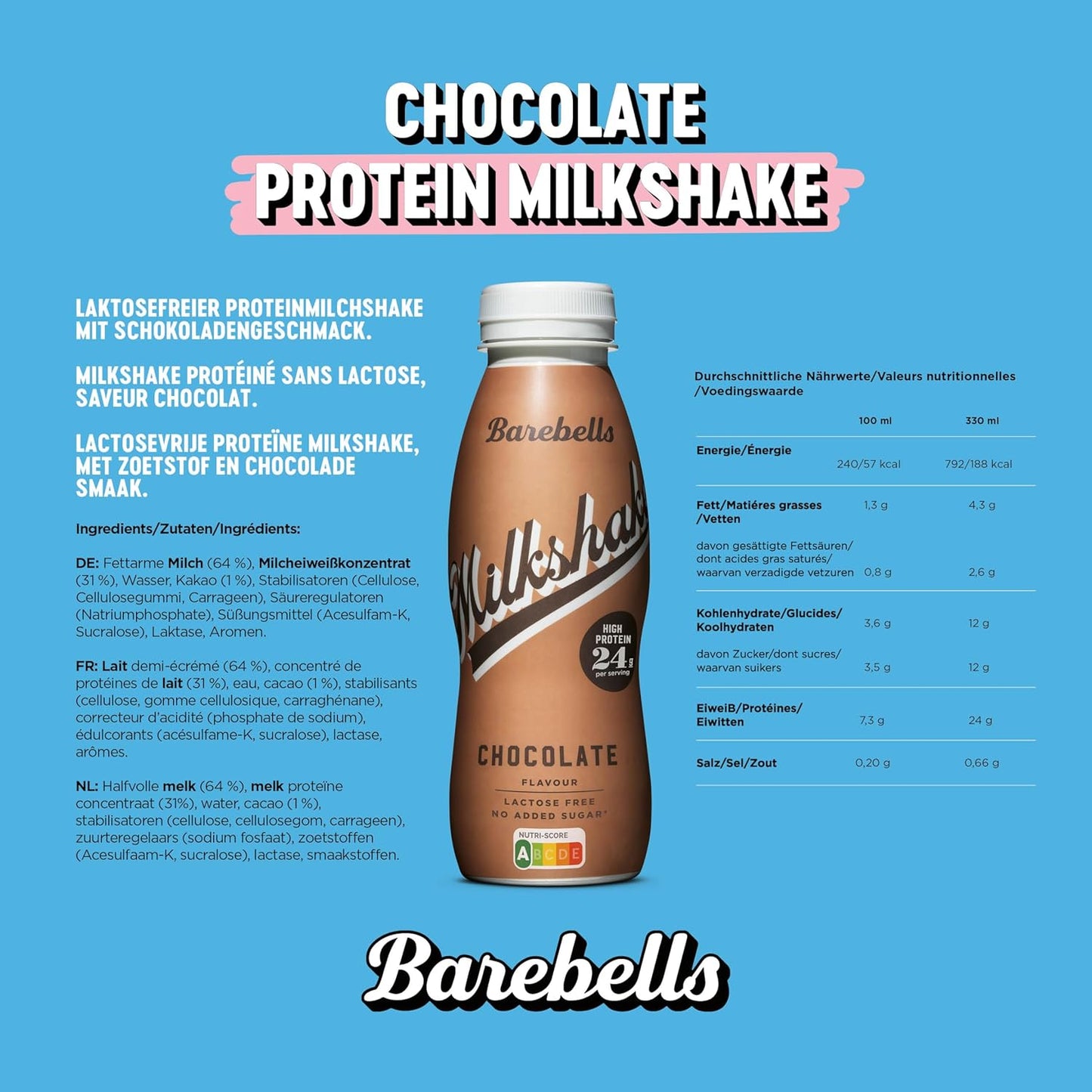 Batido Proteico 24 Gramos De Proteína Sabor Chocolate 330ml Barebells_2