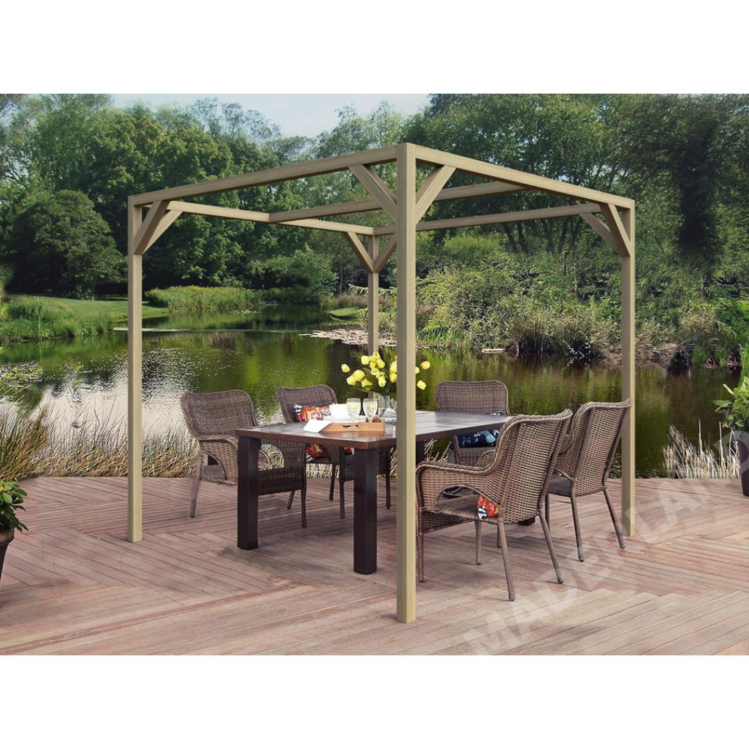 Pérgola de madera maciza Vigo Maderland 200x200 cm