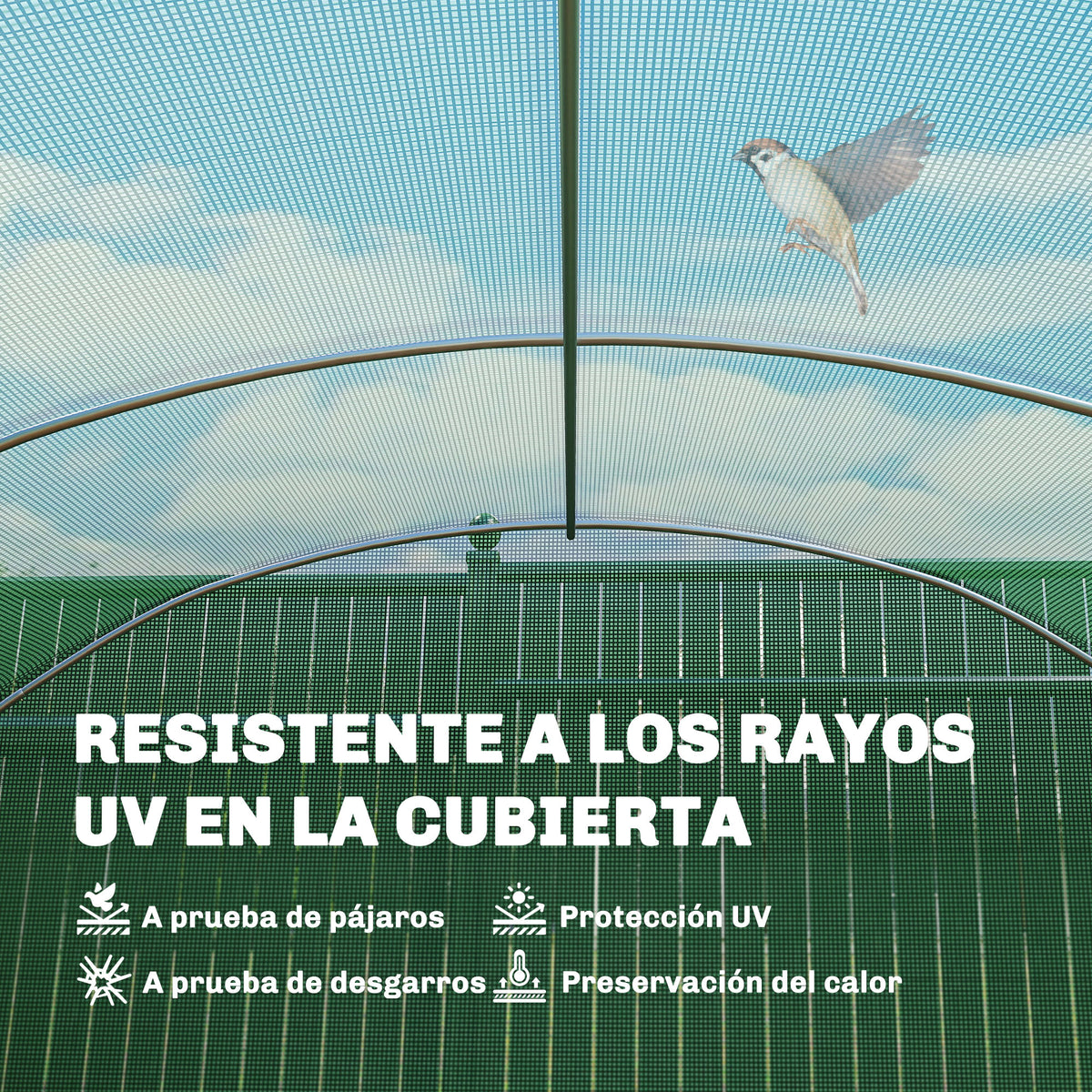 Outsunny Invernadero De Túnel 6x3x2 M Con 3 Puertas Enrollables Y Ventanas Verde_5