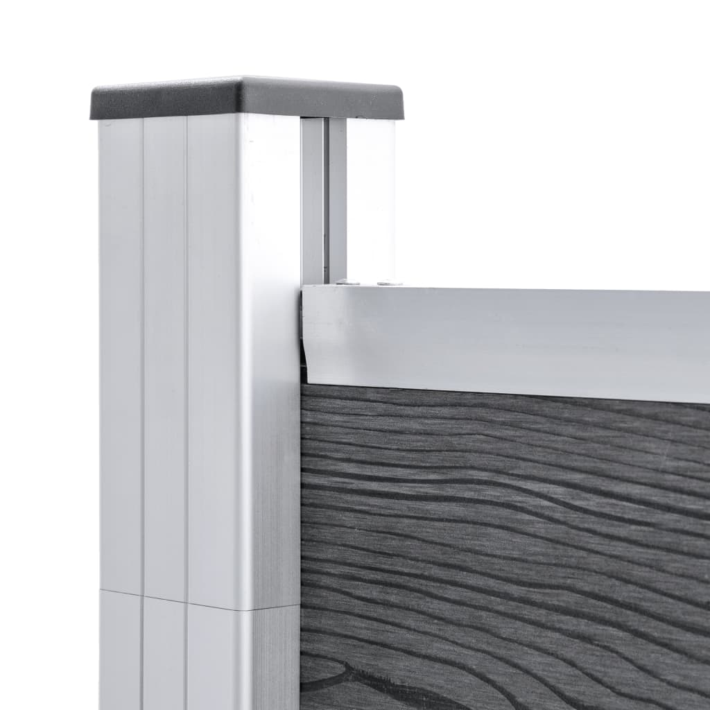 Set De Valla 4 Cuadradas + 1 Oblicua Wpc Gris 792x186 Cm / Vetonek_5