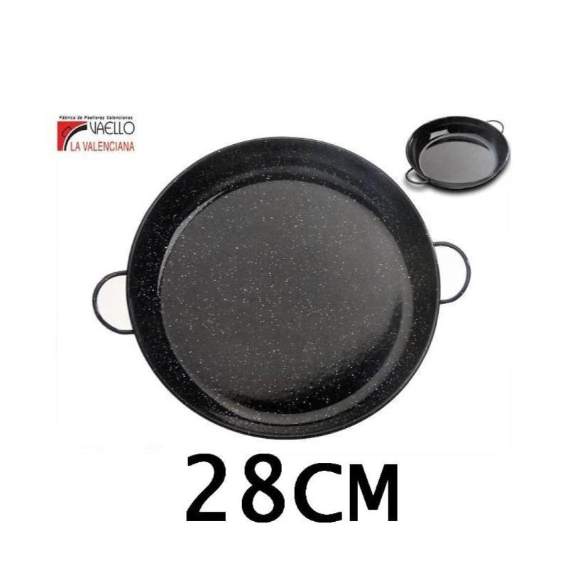 28 Cms Cazuela Esmaltada Negra Con Puntos Especial Para Cocinar Al Horno Vaello_0