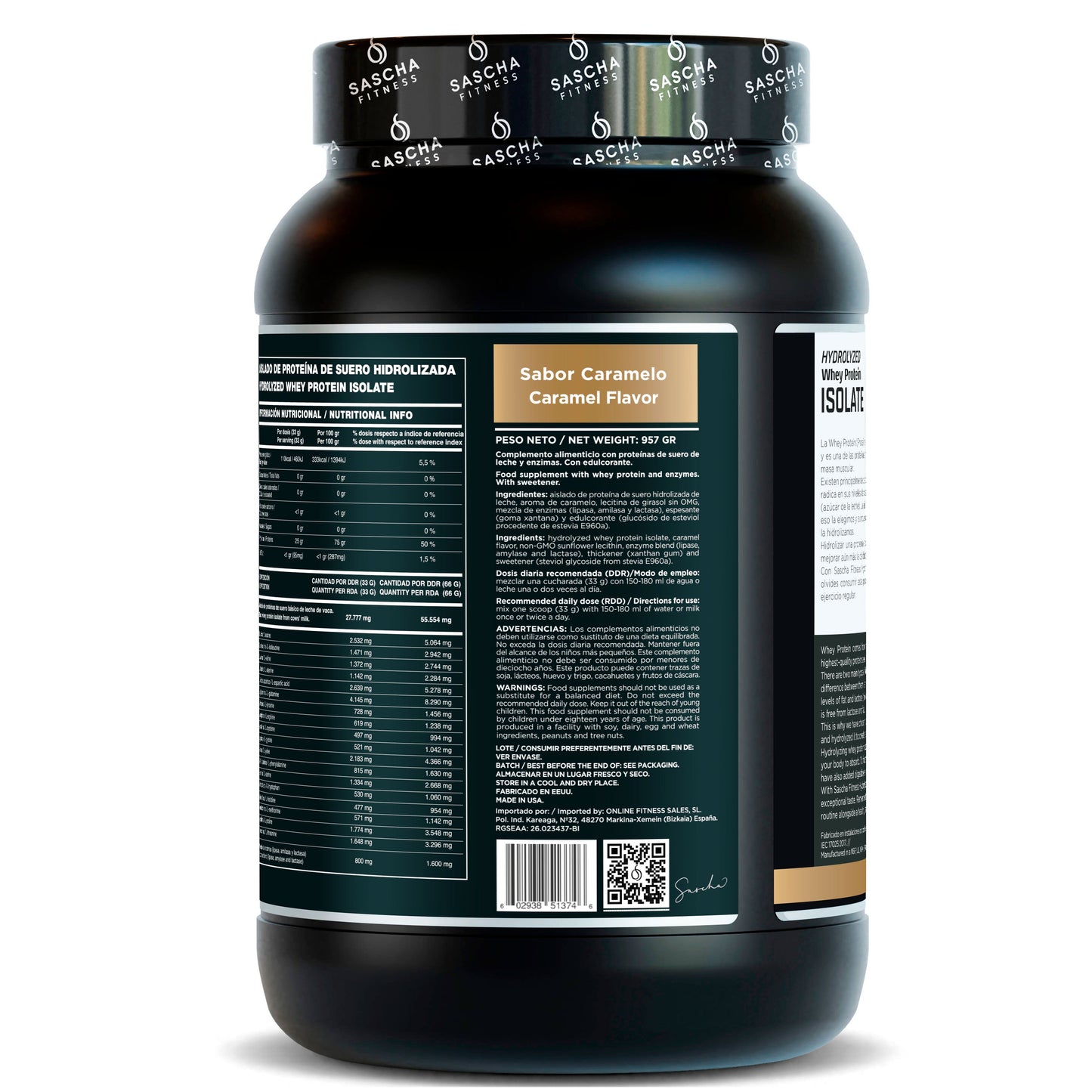 Proteína Whey Sabor Caramelo - Sascha Fitness España