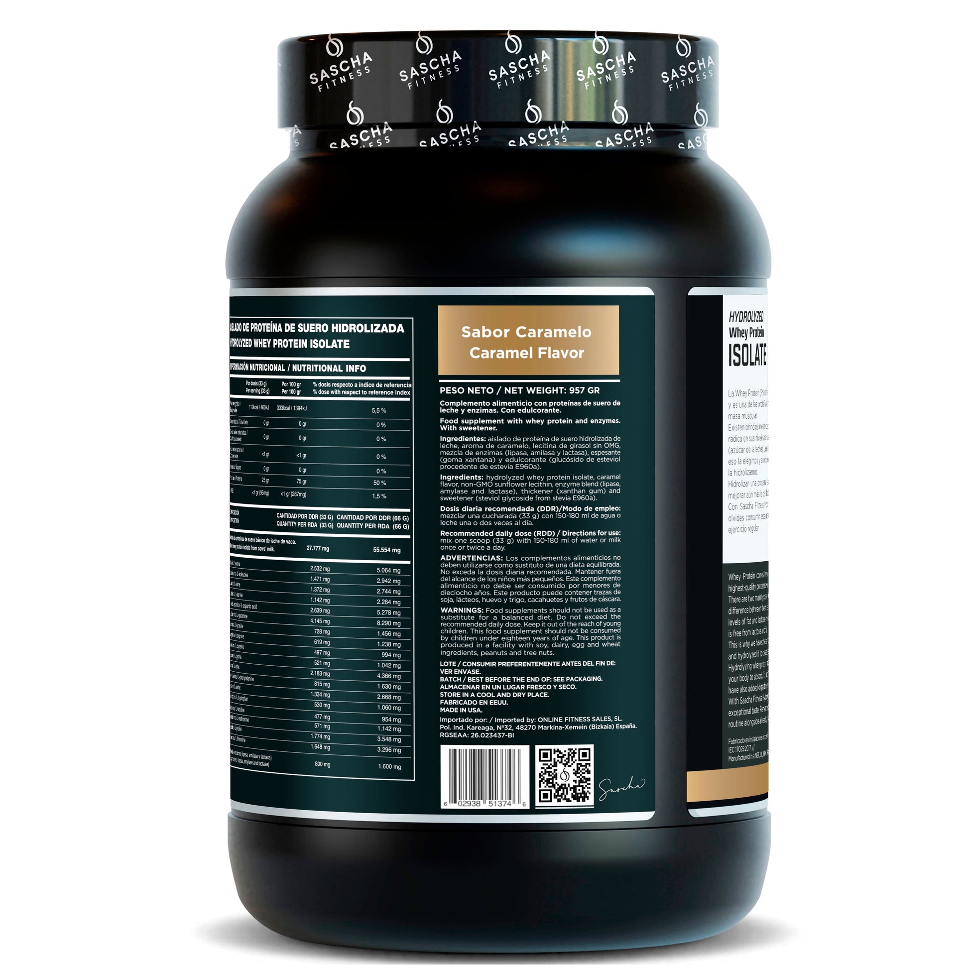 Proteína Whey Sabor Caramelo - Sascha Fitness España