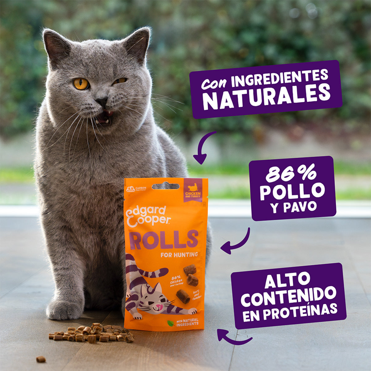 Rollitos de pollo y pavo Premios naturales para gatos 45 g
