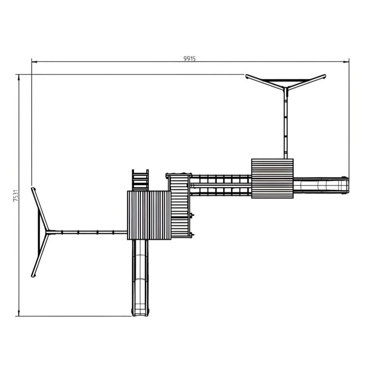 Parque Infantil Masgames Himalaya Puente @bridge: Madera Con Cuerdas.