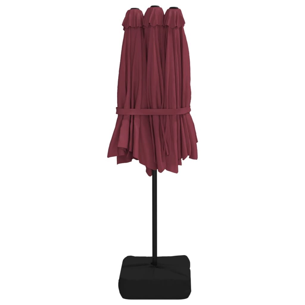 Vidaxl Sombrilla Doble De Jardín Rojo Burdeos 449x265 Cm_4