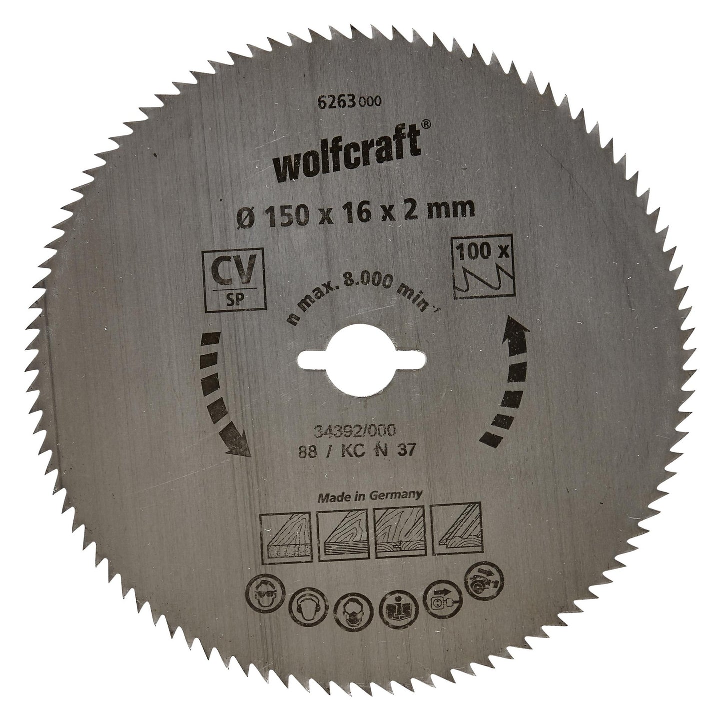 Discos de sierra circular cortes finos Wolfcraft 160 x 16 mm 100 dientes