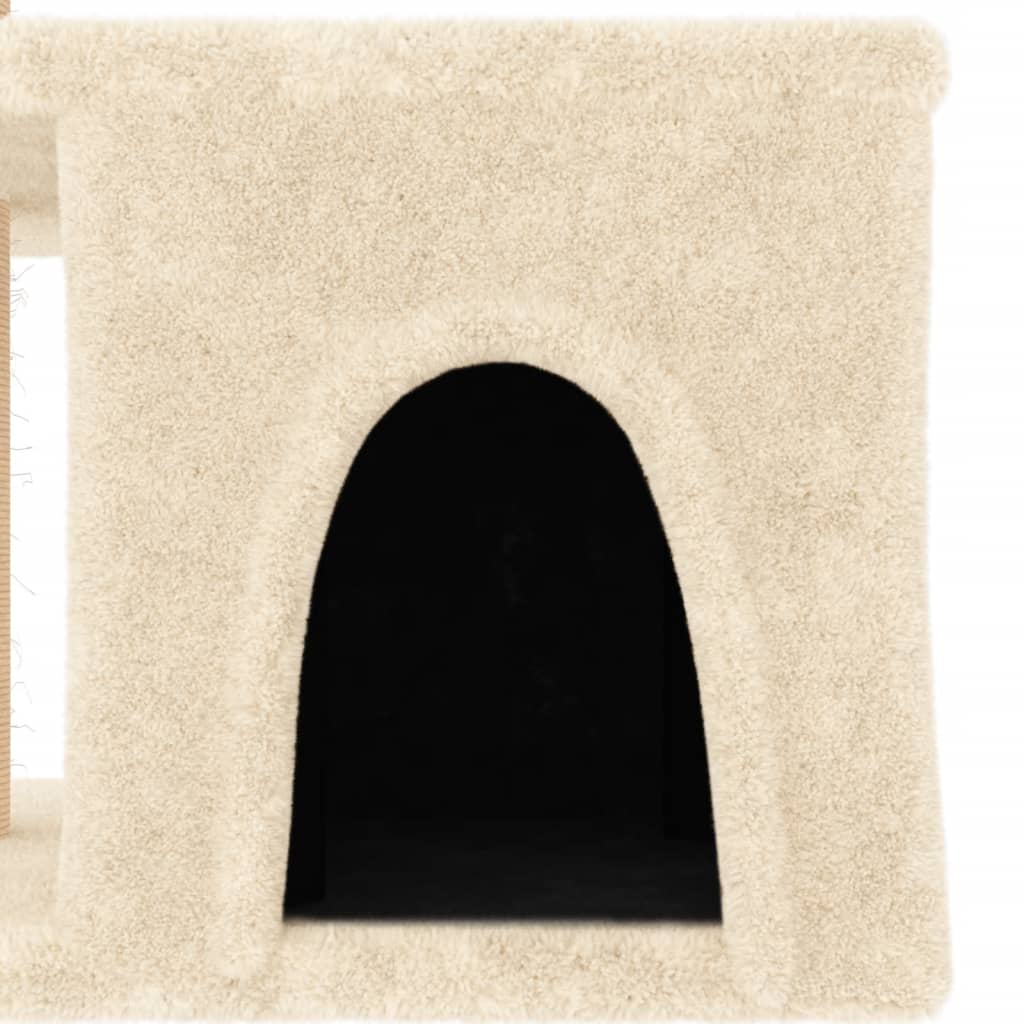 Rascador Para Gatos Con Postes De Sisal Color Crema 48 Cm_5