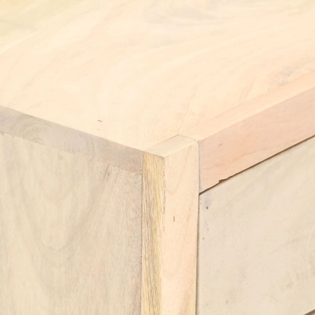 Mesita De Noche De Madera Maciza De Mango Dorado 40x30x50 Cm_4