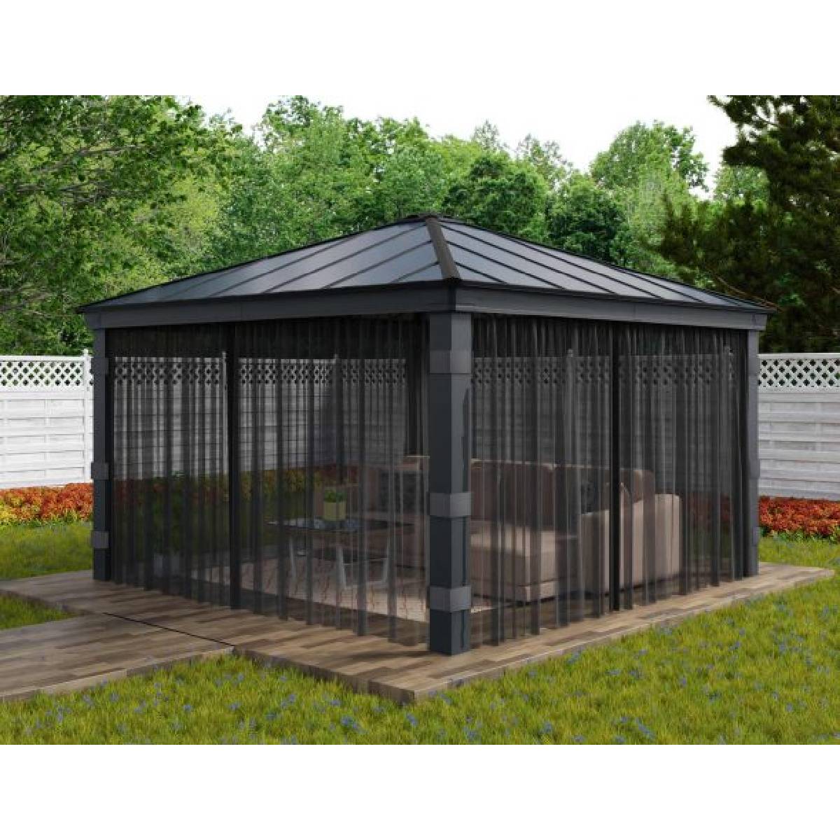 Set mosquiteras para gazebo cenador Dallas 422x422 Canopia