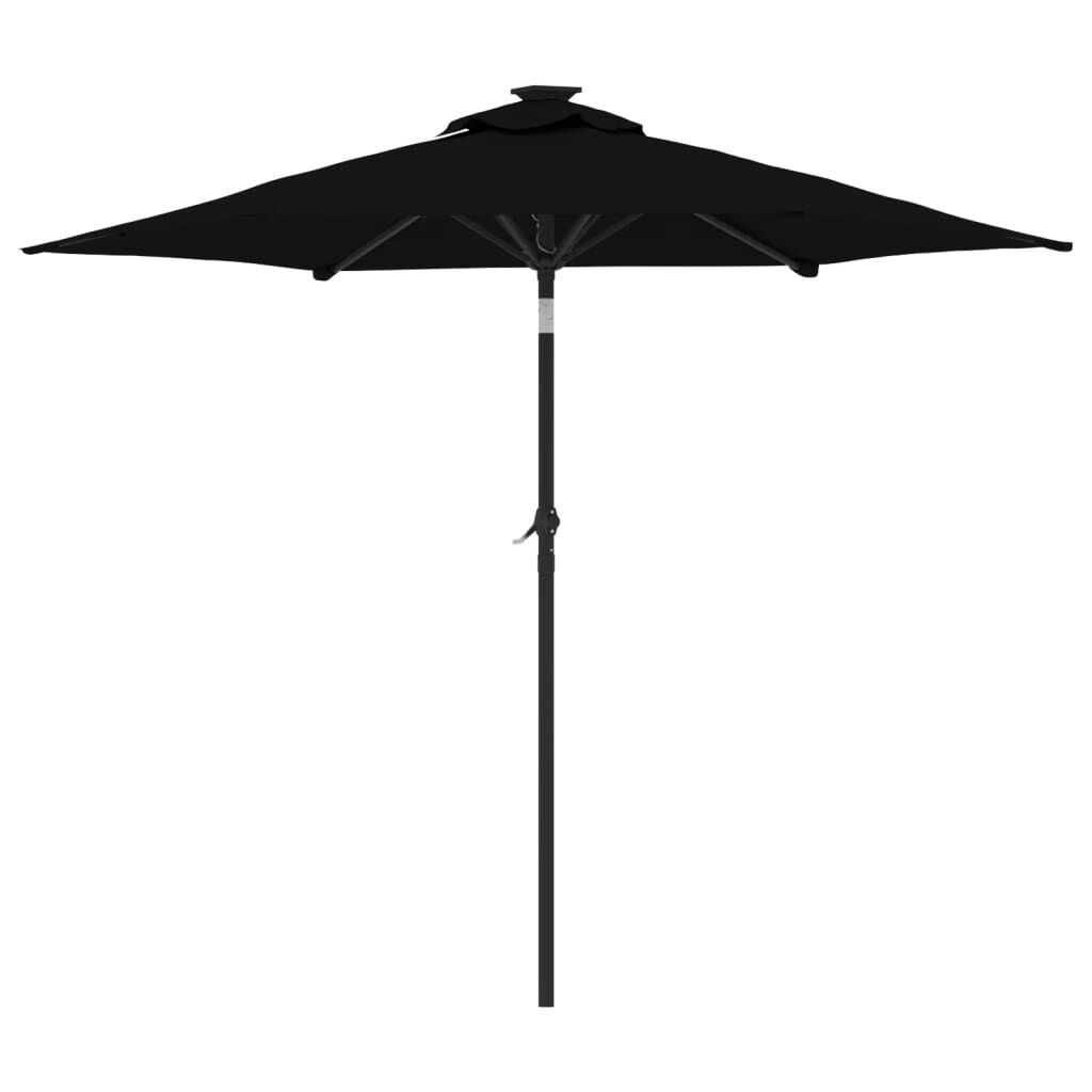 Vidaxl Sombrilla De Jardín Con Poste De Acero Negro 225x225x212 Cm_4