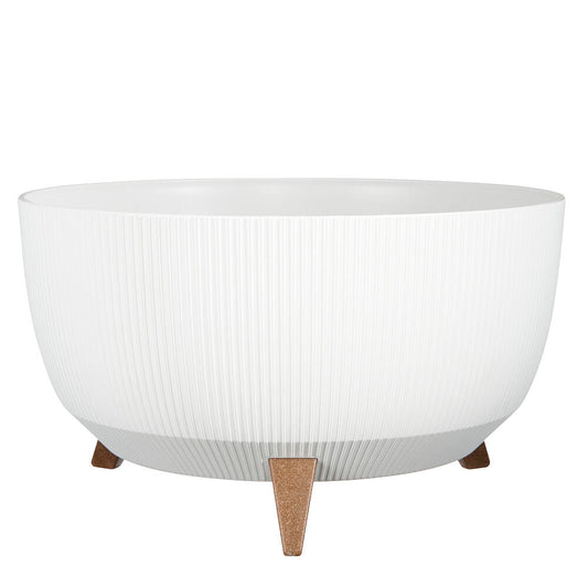 Macetero Blanco Plástico Reciclado Doppio 47cm