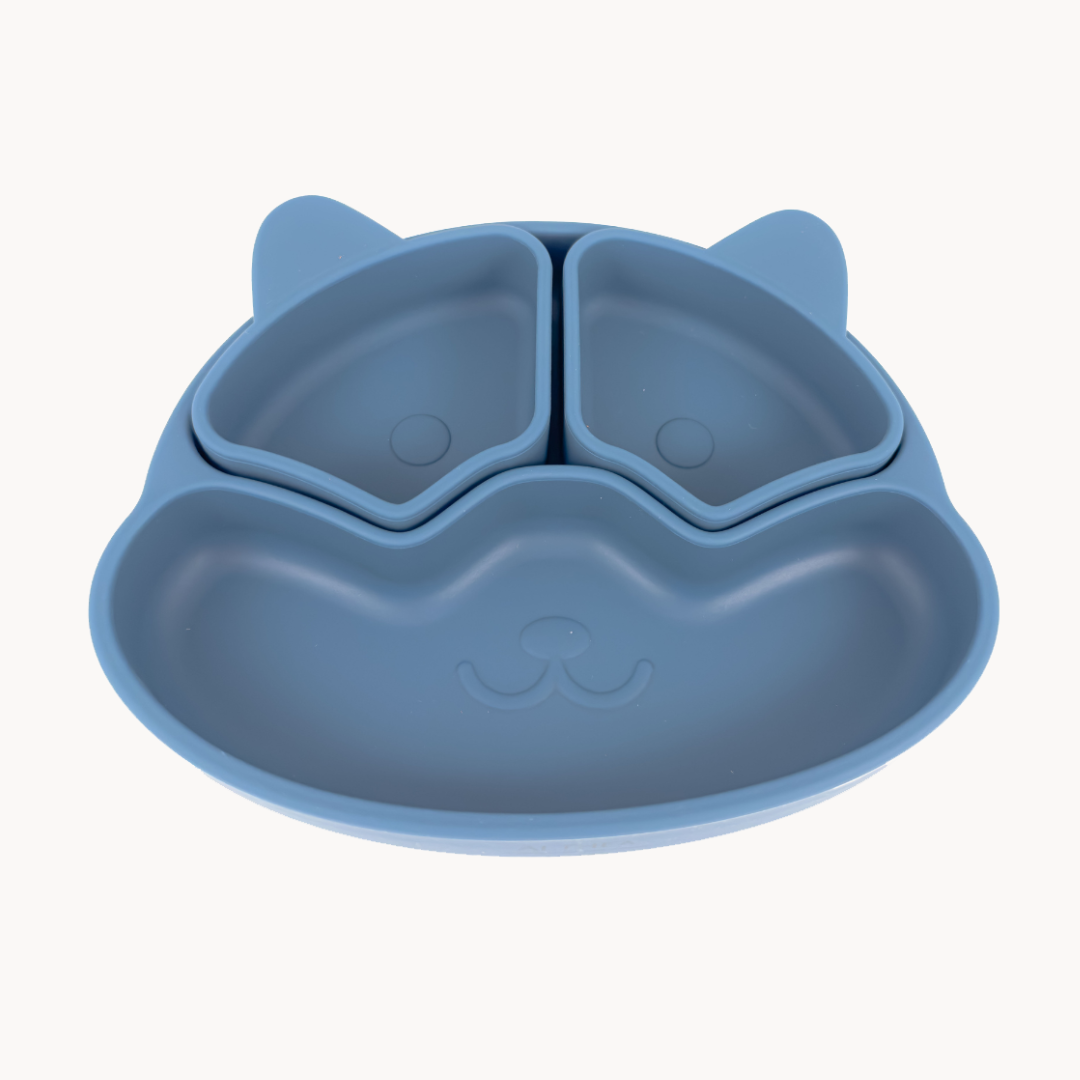 Plato Con Divisiones Extraíbles Y Forma De Perrito - Azul Marino.