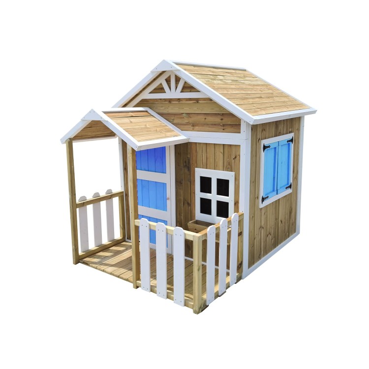 Casita Infantil De Madera Por Paneles Masgames Olden Verde.