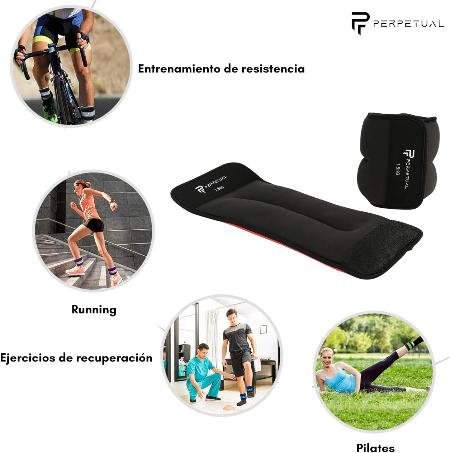 Pesas Ajustables Perpetual Para Tobillos Y Muñecas - 2pc X 2kg - Tobilleras Y Muñequeras Lastradas Con Peso_4