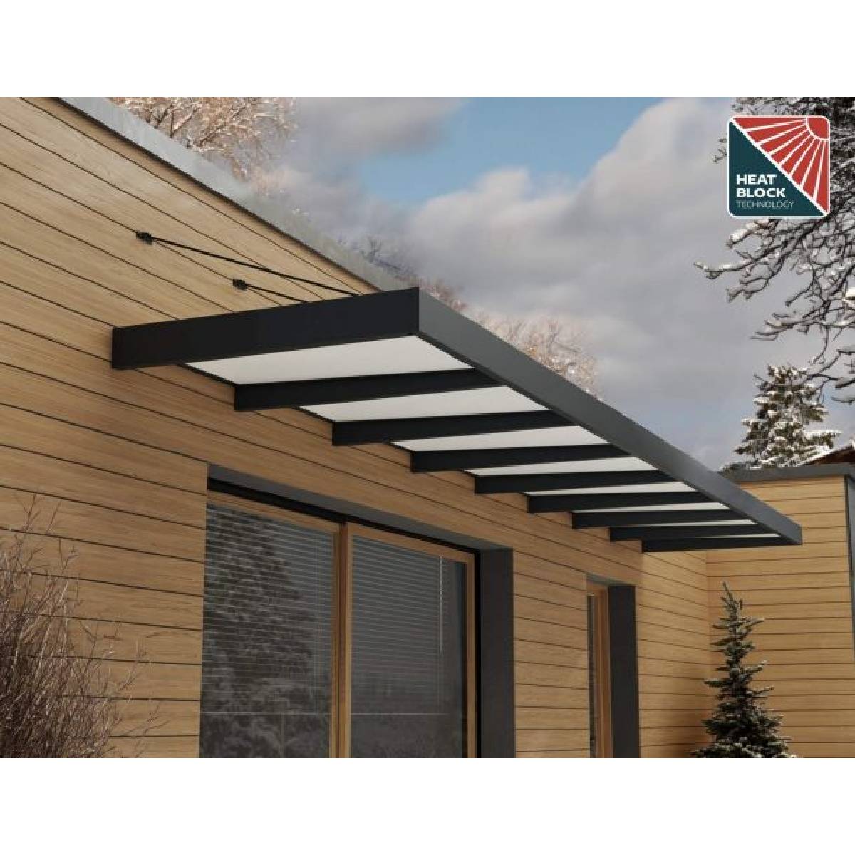 Marquesina para puerta Sophia XL 140x750 cm opal Canopia