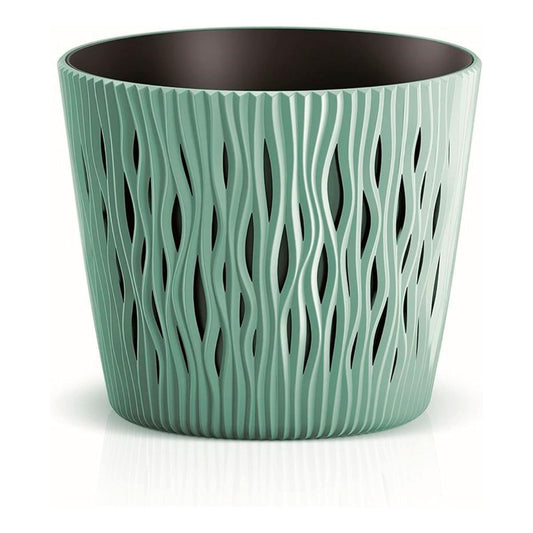 Maceta Duna con inserto turquesa D 13 x 11