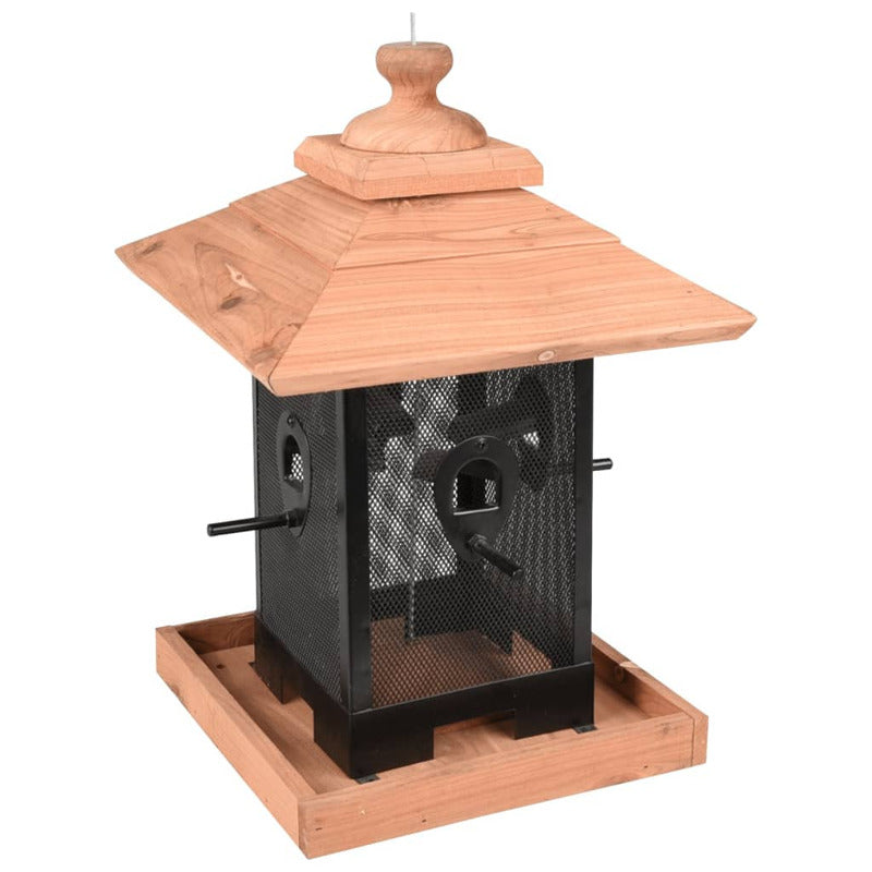 Flamingo Comedero Silo Para Pájaros Zulma Madera Negro Y Marrón 22 Cm_1
