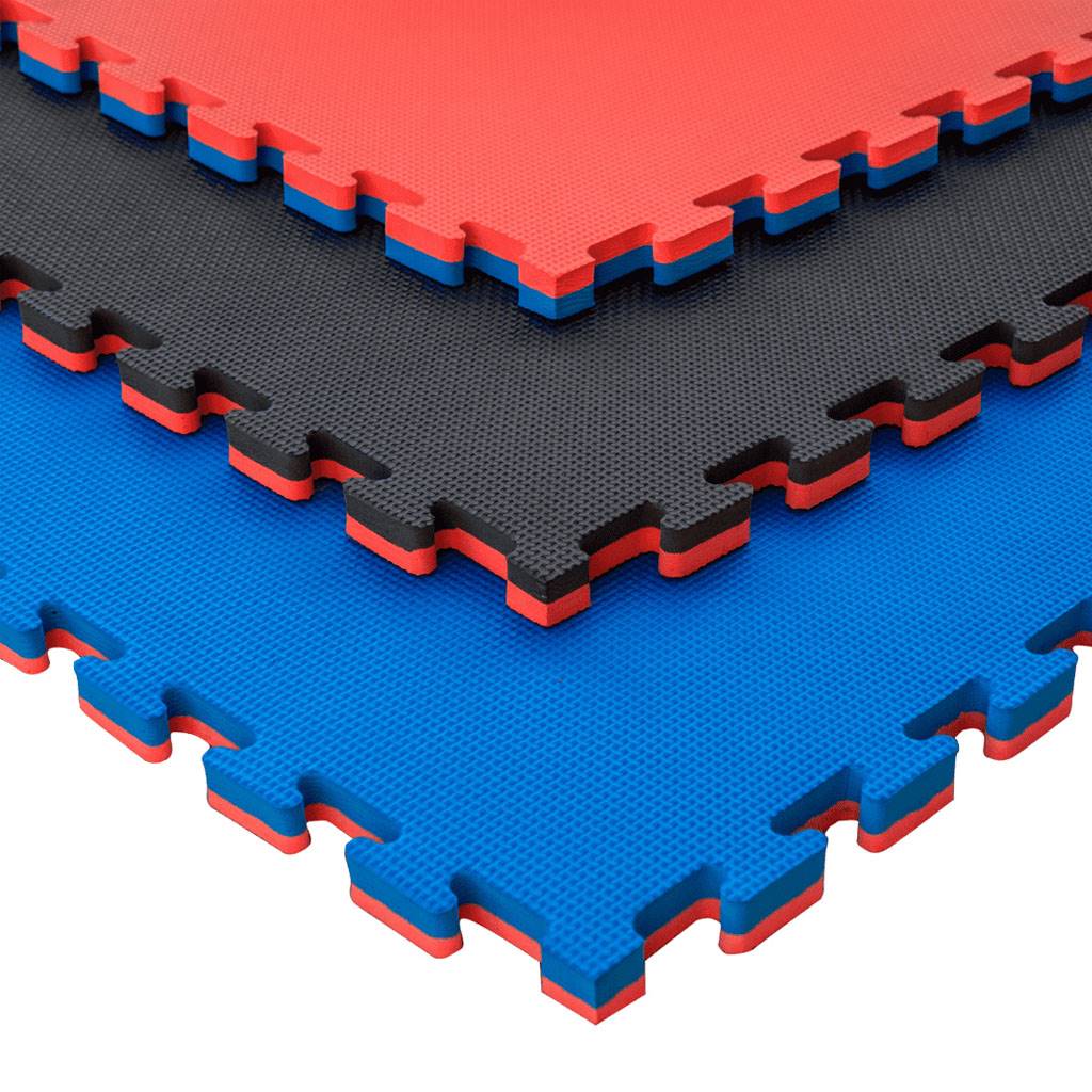 Tatami Puzzle 2,5cm 100x100cm, Pack 4 Unidades – Superficie T Azul/rojo_1