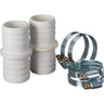 Kit 2 conectores de union mangueras Ø 38 mm + 4 abrazaderas Gre