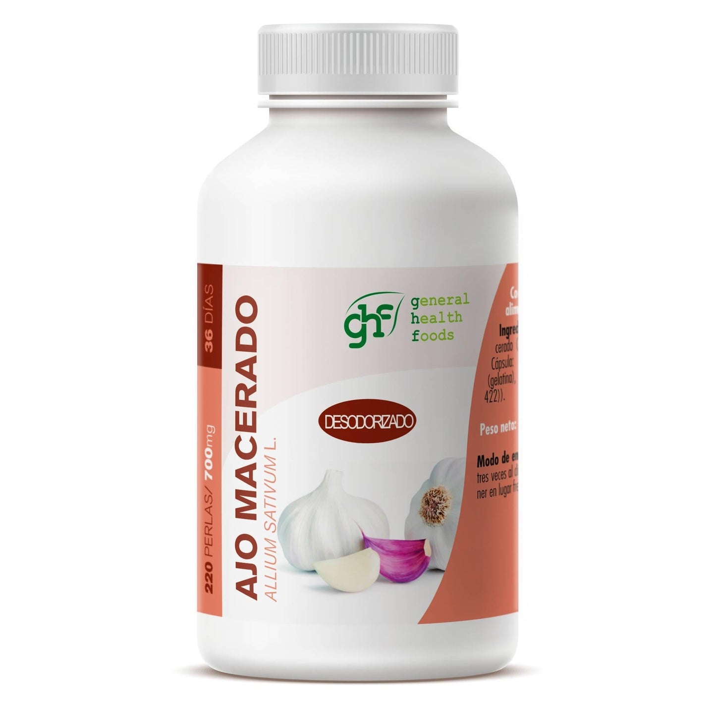Ajo Macerado 500 mg 220 Perlas GHF