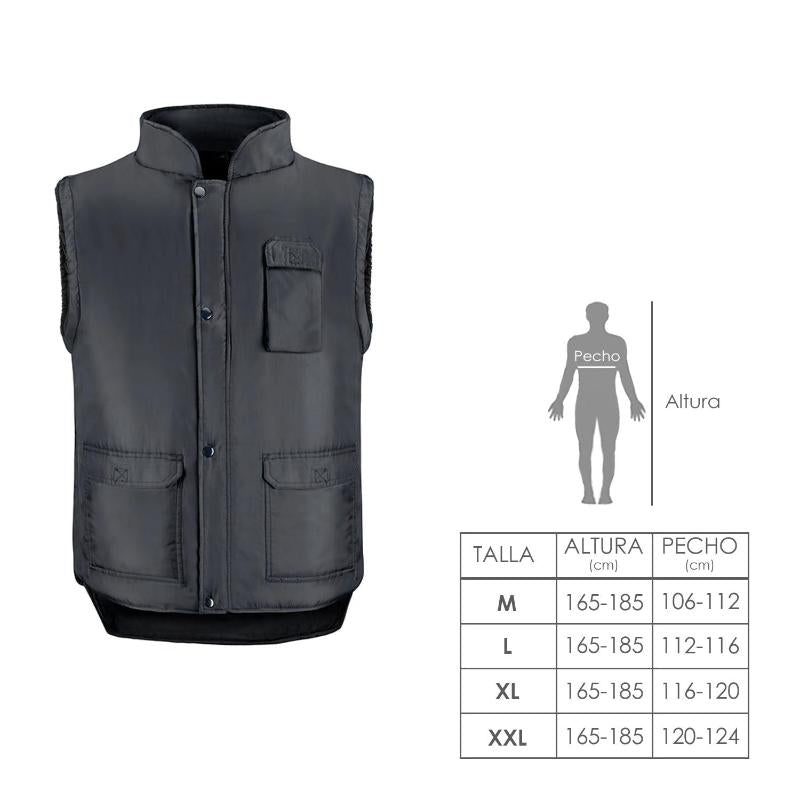 Chaleco Multibolsillos Negro Xxl, Chaleco Poliester Con 3 Bolsillos Esteriores Y Uno Interior, Chaleco Trabajo, Chaleco Laboral