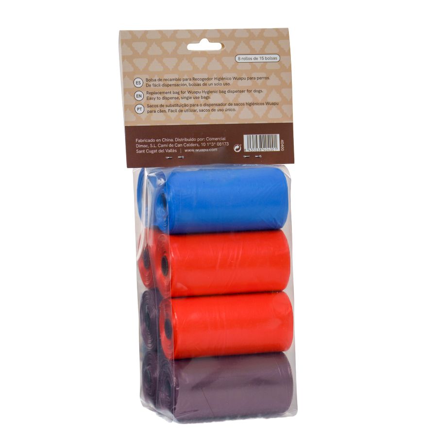Pack 8 Rollos Colores Variados De Bolsas Higiénicas Recoge Excrementos De Perro. Rollos De 15 Bolsas_2