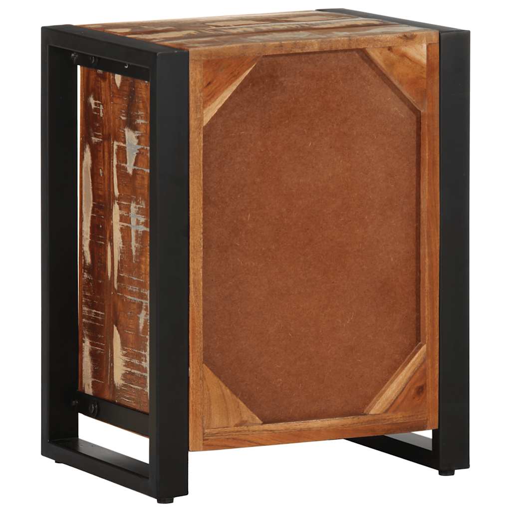 Mesitas De Noche 2 Uds Multicolor Madera Maciza Rugosa Mango_4