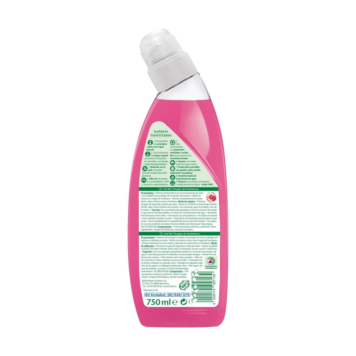 Pack 10x Gel Wc Vinagre Frambuesa Frosch 750Ml