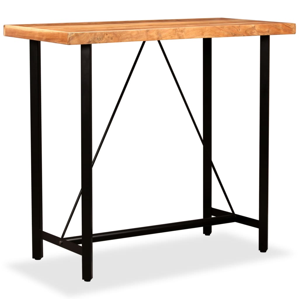 Mesa De Bar De Madera Maciza De Acacia 120x60x107 Cm_4