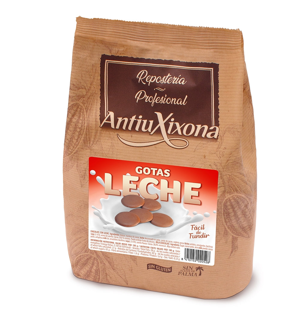 Gotas O Pepitas De Chocolate Con Leche, Bolsa De 1kg Antiu Xixona_1