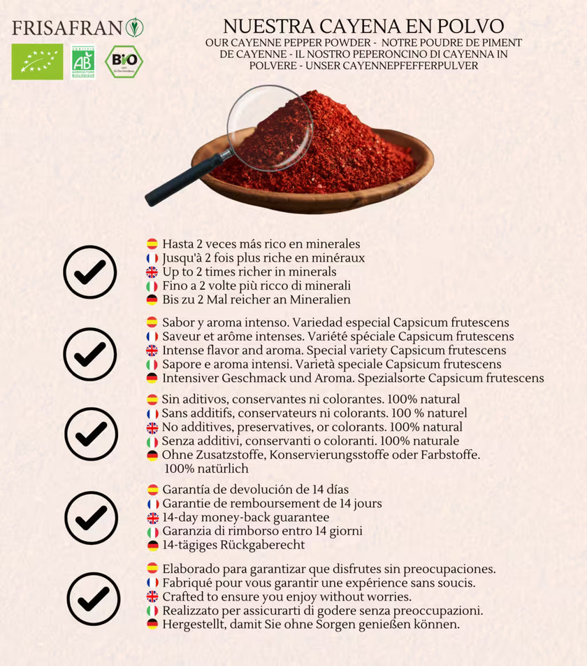 Cayena En Polvo Ecológica - Calidad Y Sabor | Frisafran 100 G_5