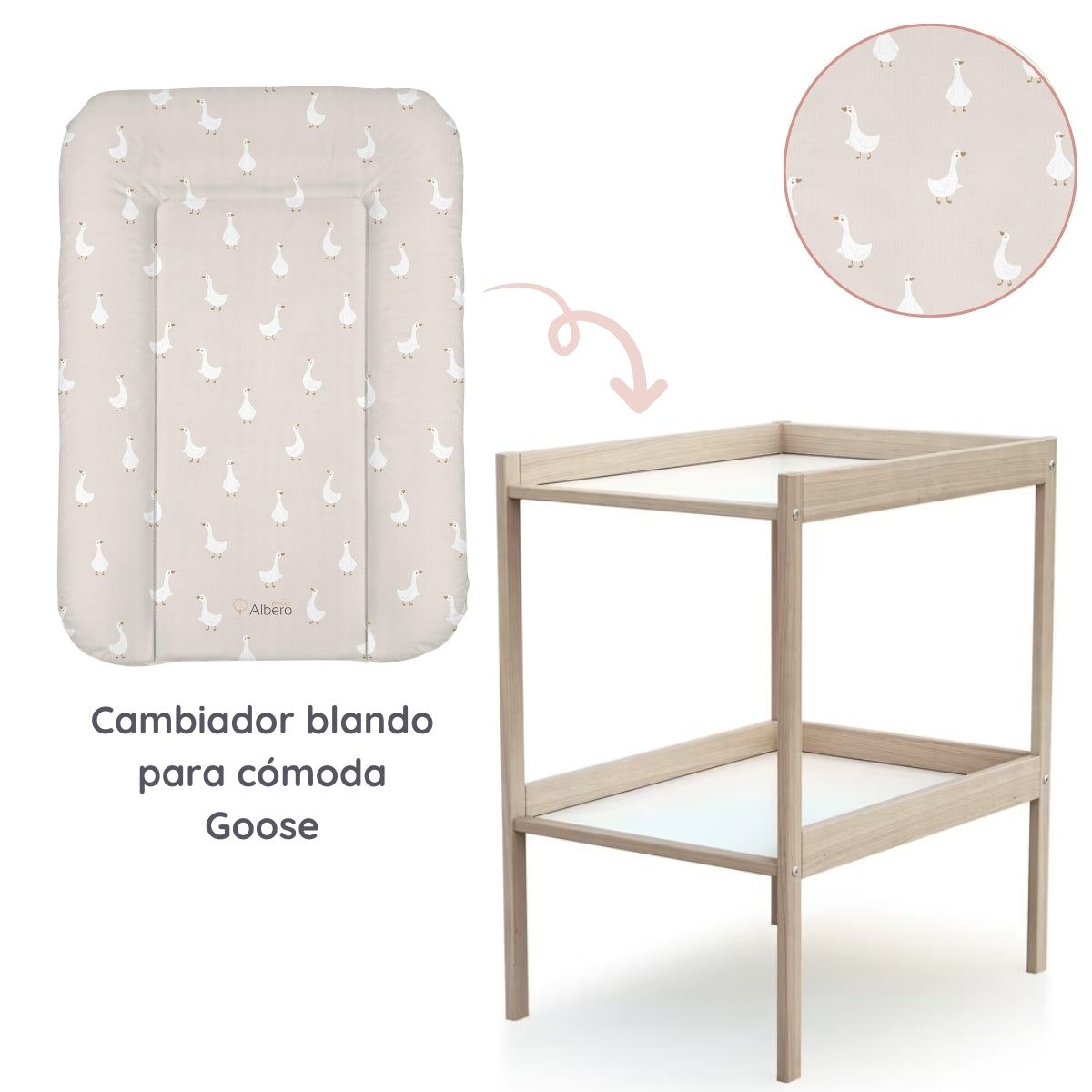 Cambiador Blando Para Comoda 70x50 Retro Flower