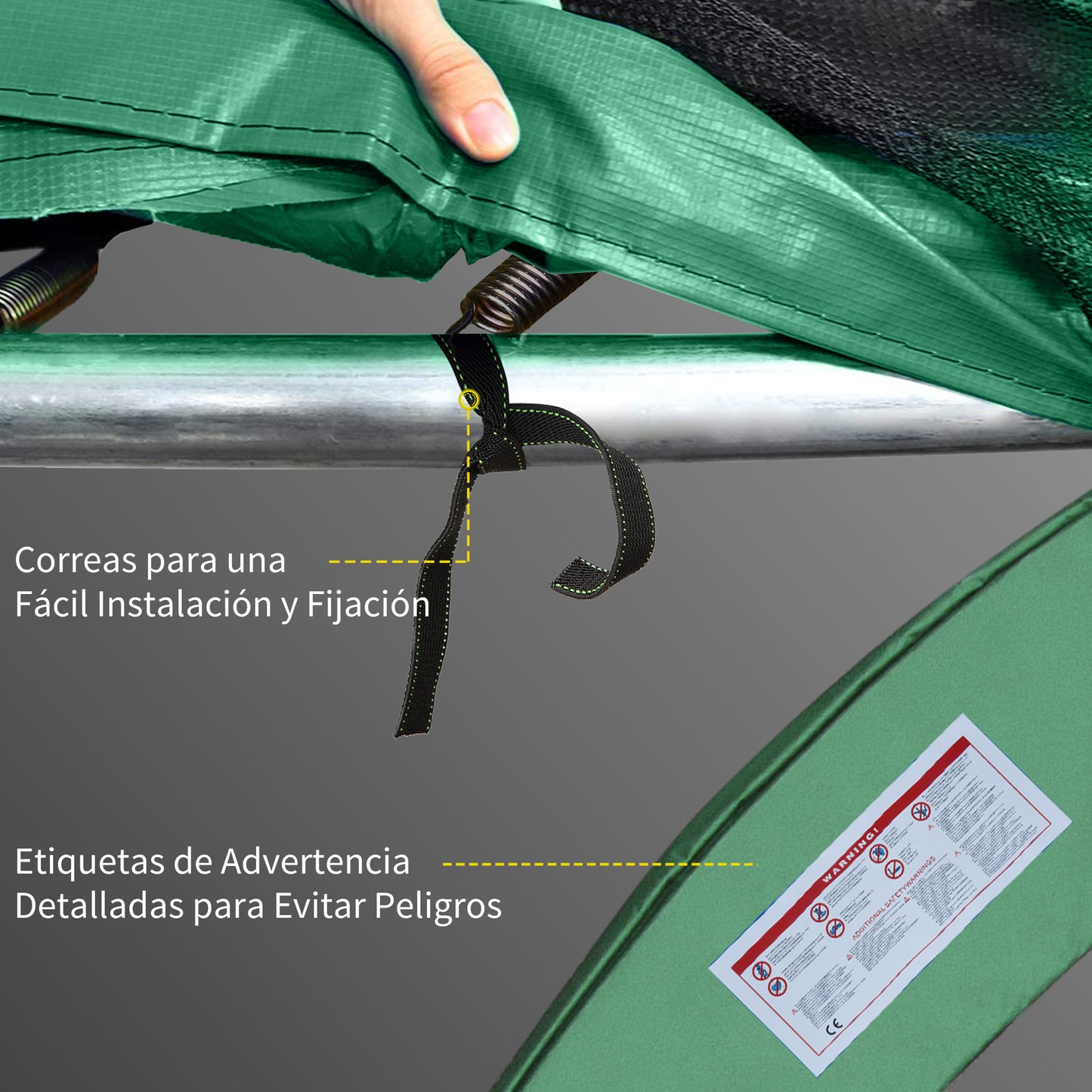 Homcom Cubierta Protectora Para Borde De Cama Elástica Trampolín Medidas_5