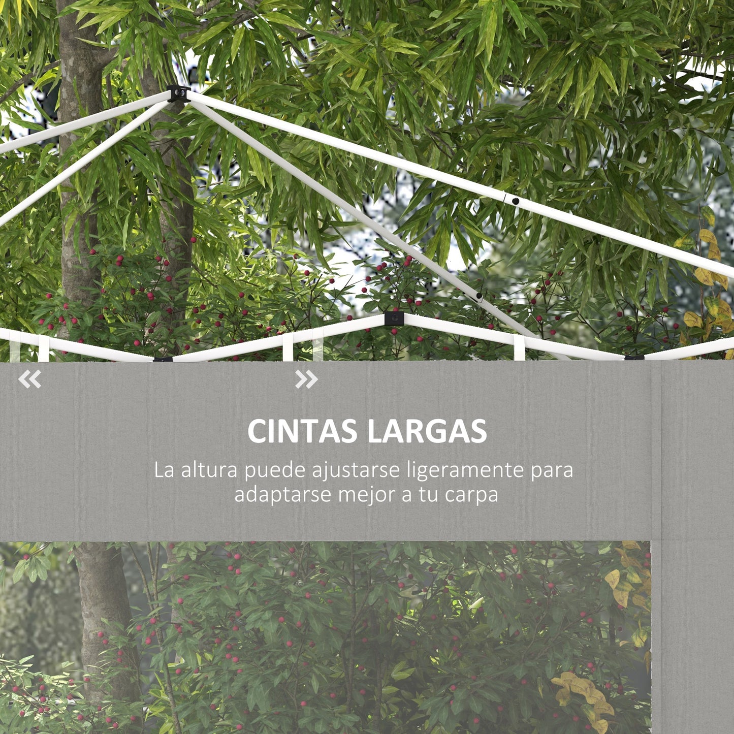 Outsunny Paredes Laterales Para Carpa De 4 Paneles 295x195 Cm Gris_5