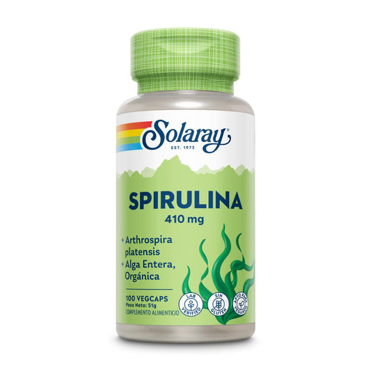 Espirulina 410 mg Solaray, 100 cápsulas