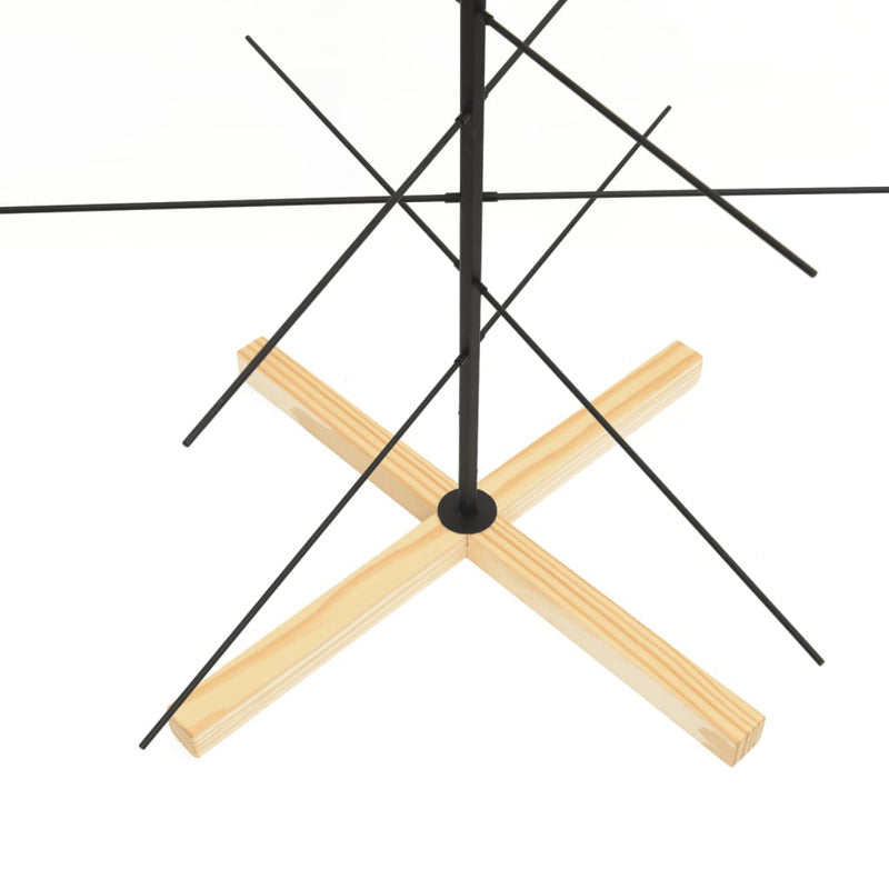 Vidaxl Árbol De Navidad Metal Negro Con Base De Madera 150 Cm_5