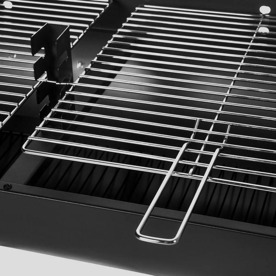 Barbacoa Carbón Rectangular Acero Negro 107 X 58 X 94 Cm Ldk Garden