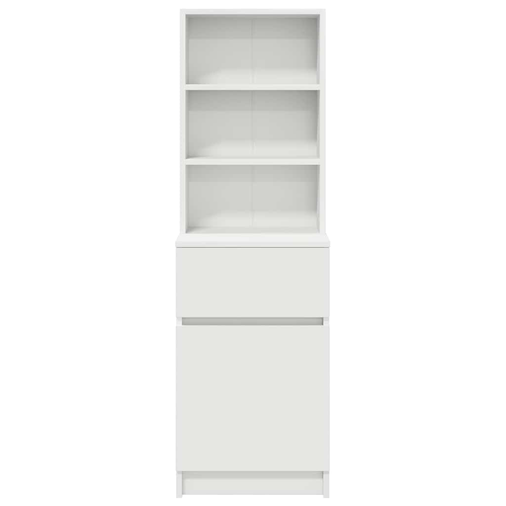 Mesilla De Noche De Madera De Ingeniería Blanca 39x35x125 Cm_4