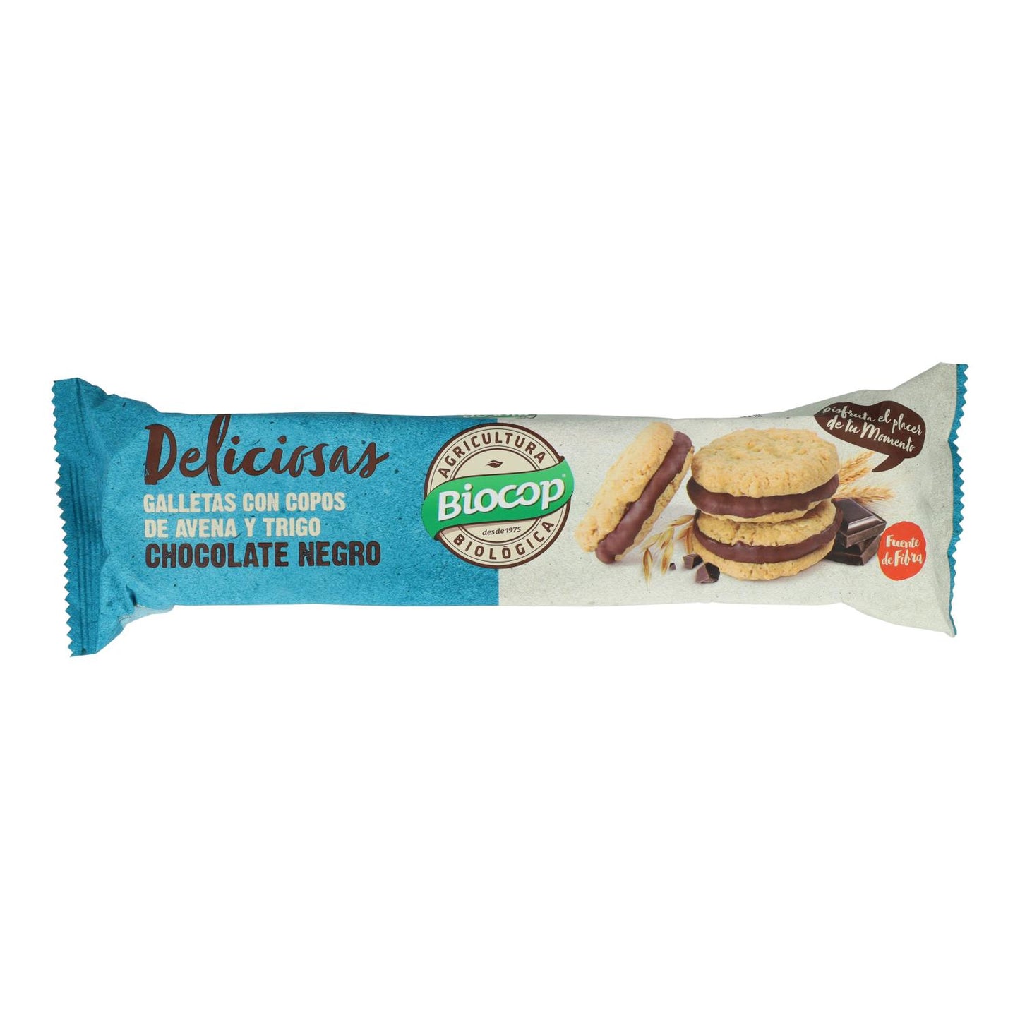 Galletas con Copos de Avena rellena de Chocolate Negro Biocop 150 g