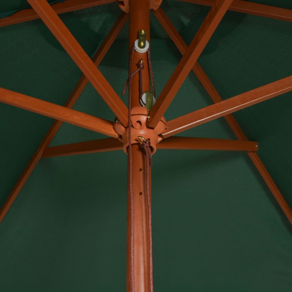 Vidaxl Sombrilla Con Palo De Madera Verde 200x300 Cm_4