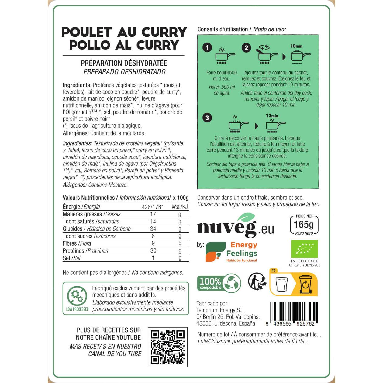 Pollo veg. al curry eco Nuveg 90 g