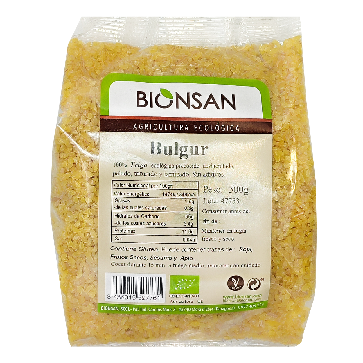 Bulgur En Grano Ecológico 500gr