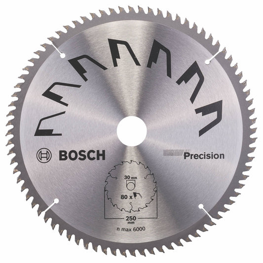 Disco de precisión Bosch para sierra circular 250 x 30 mm 80 dientes