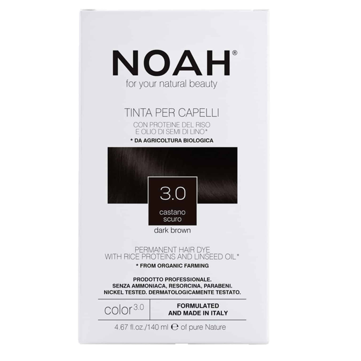 Tinte capilar castaño oscuro Noah 140 ml (3.0)