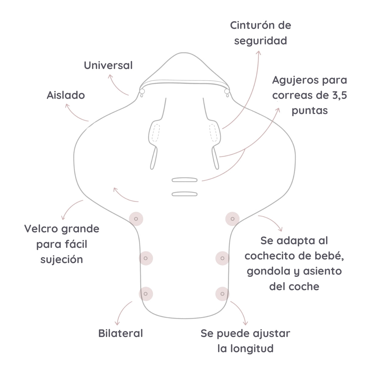 Saco Para Grupo 0 Unviersal Invierno Royal Baby Pink